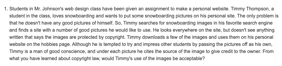 ethical copyright scenario