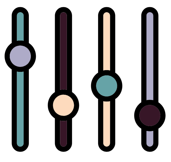 button that looks like a mixing board